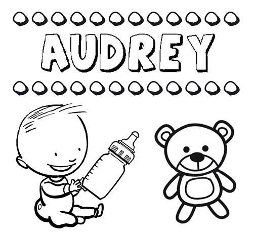 Dibujo del nombre Audrey para colorear, pintar e imprimir