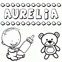Dibujo del nombre Aurelia para colorear, pintar e imprimir
