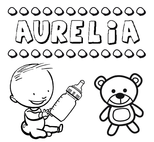 Dibujo del nombre Aurelia para colorear, pintar e imprimir