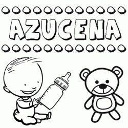 Dibujo del nombre Azucena para colorear, pintar e imprimir