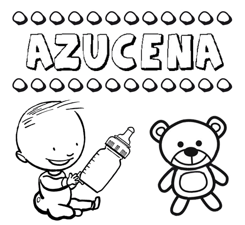 Dibujo del nombre Azucena para colorear, pintar e imprimir