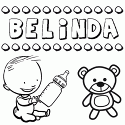 Dibujo del nombre Belinda para colorear, pintar e imprimir