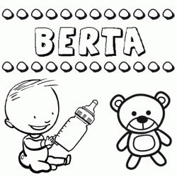Dibujo del nombre Berta para colorear, pintar e imprimir