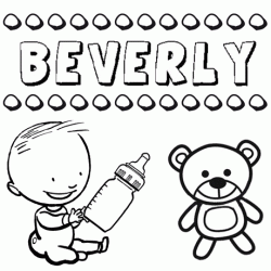 Dibujo del nombre Beverly para colorear, pintar e imprimir