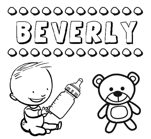 Dibujo del nombre Beverly para colorear, pintar e imprimir