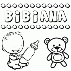 Dibujo del nombre Bibiana para colorear, pintar e imprimir