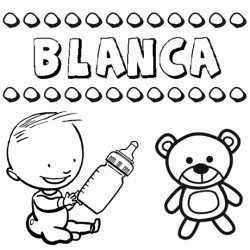 Dibujo del nombre Blanca para colorear, pintar e imprimir