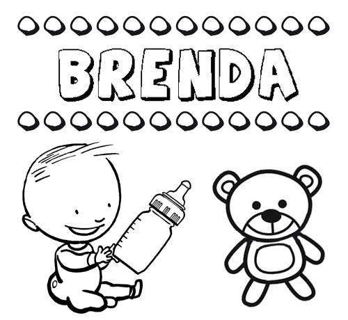 Dibujo del nombre Brenda para colorear, pintar e imprimir