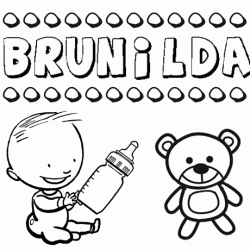 Dibujo del nombre Brunilda para colorear, pintar e imprimir
