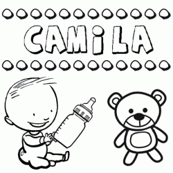 Dibujo del nombre Camila para colorear, pintar e imprimir