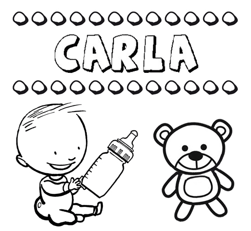 Dibujo del nombre Carla para colorear, pintar e imprimir
