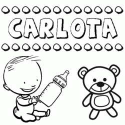 Dibujo del nombre Carlota para colorear, pintar e imprimir