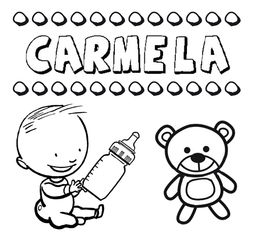 Dibujo del nombre Carmela para colorear, pintar e imprimir