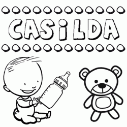 Dibujo del nombre Casilda para colorear, pintar e imprimir