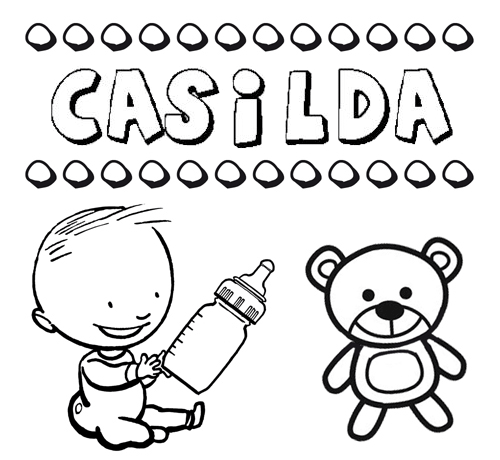 Dibujo del nombre Casilda para colorear, pintar e imprimir