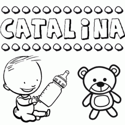 Dibujo del nombre Catalina para colorear, pintar e imprimir