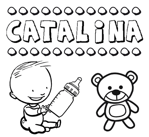 Dibujo del nombre Catalina para colorear, pintar e imprimir