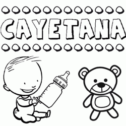Dibujo del nombre Cayetana para colorear, pintar e imprimir