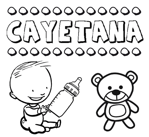 Dibujo del nombre Cayetana para colorear, pintar e imprimir