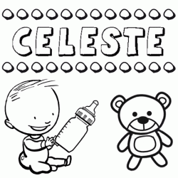 Dibujo del nombre Celeste para colorear, pintar e imprimir