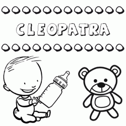 Dibujo del nombre Cleopatra para colorear, pintar e imprimir