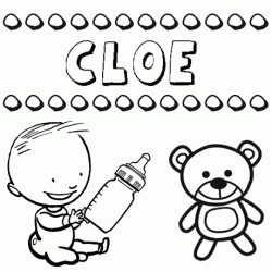 Dibujo del nombre Cloe para colorear, pintar e imprimir
