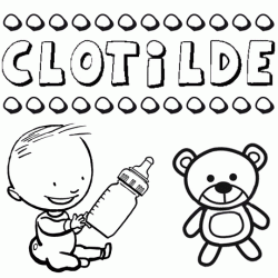 Dibujo del nombre Clotilde para colorear, pintar e imprimir
