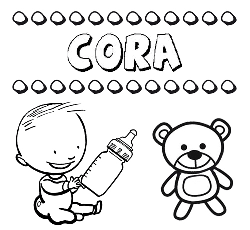 Dibujo del nombre Cora para colorear, pintar e imprimir