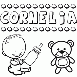 Dibujo del nombre Cornelia para colorear, pintar e imprimir