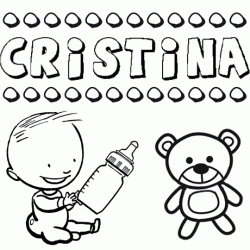 Dibujo del nombre Cristina para colorear, pintar e imprimir