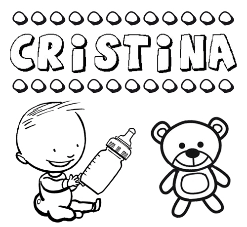 Dibujo del nombre Cristina para colorear, pintar e imprimir