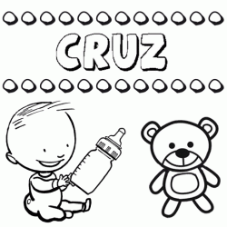 Dibujo del nombre Cruz para colorear, pintar e imprimir