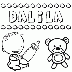Dibujo del nombre Dalila para colorear, pintar e imprimir