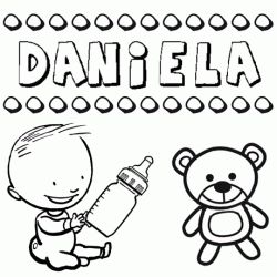 Dibujo del nombre Daniela para colorear, pintar e imprimir