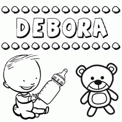 Dibujo del nombre Débora para colorear, pintar e imprimir