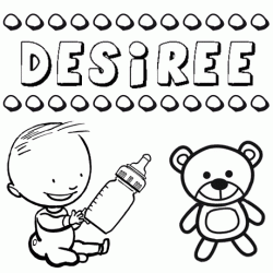 Dibujo del nombre Desirée para colorear, pintar e imprimir