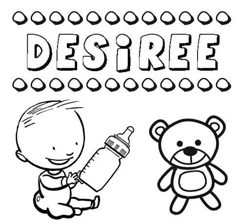 Dibujo del nombre Desirée para colorear, pintar e imprimir