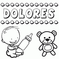 Dibujo del nombre Dolores para colorear, pintar e imprimir