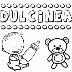 Dibujo del nombre Dulcinea para colorear, pintar e imprimir