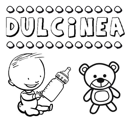 Dibujo del nombre Dulcinea para colorear, pintar e imprimir