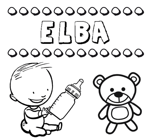Dibujo del nombre Elba para colorear, pintar e imprimir
