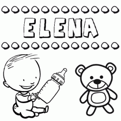 Dibujo del nombre Elena para colorear, pintar e imprimir