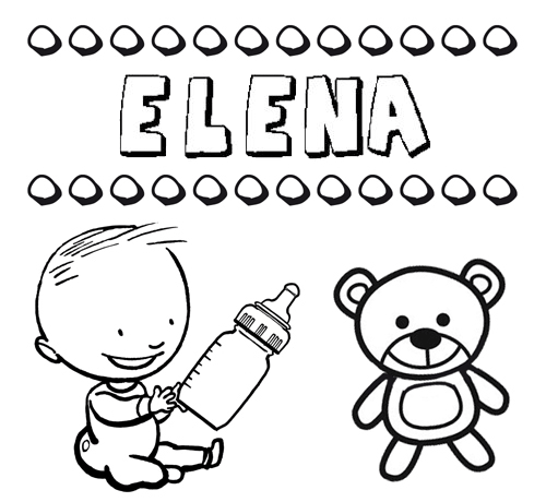 Dibujo del nombre Elena para colorear, pintar e imprimir