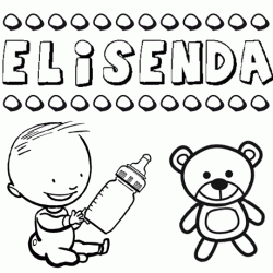 Dibujo del nombre Elisenda para colorear, pintar e imprimir