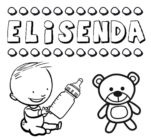Dibujo del nombre Elisenda para colorear, pintar e imprimir