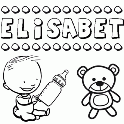 Dibujo del nombre Elisabet para colorear, pintar e imprimir