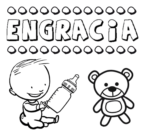 Dibujo del nombre Engracia para colorear, pintar e imprimir