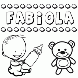 Dibujo del nombre Fabiola para colorear, pintar e imprimir