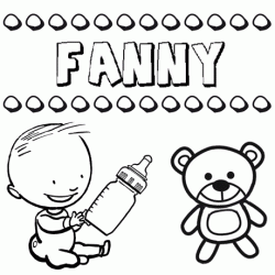 Dibujo del nombre Fanny para colorear, pintar e imprimir