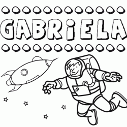 Dibujo del nombre Gabriela para colorear, pintar e imprimir